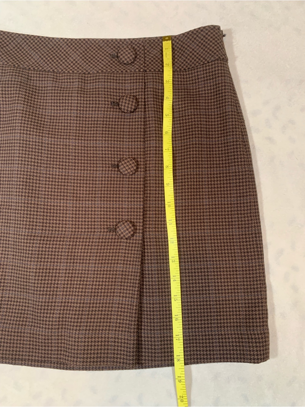 Loft Skirt Womens Size 6 Brown Houndstooth Lined Side Zip - Picture 4 of 6